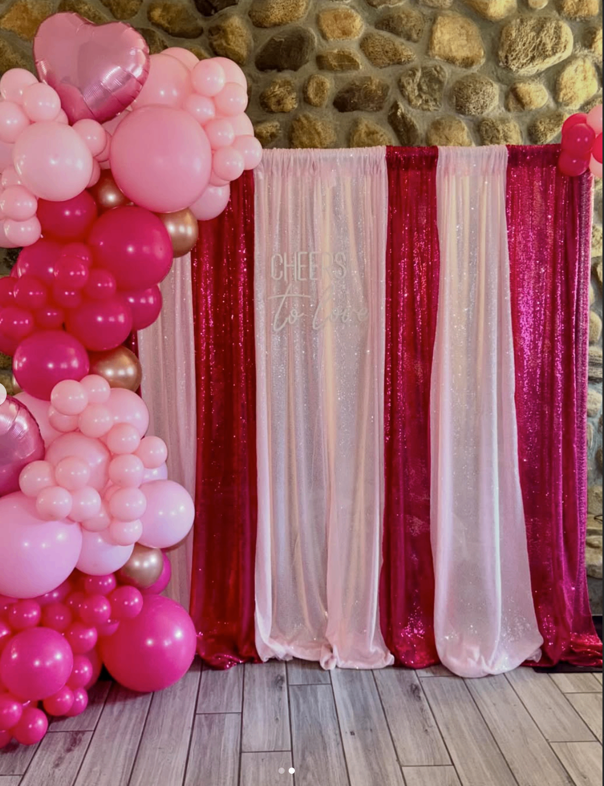 Sparkle backdrop styling